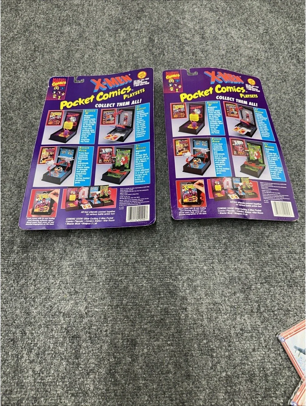 (2) X-Men Pocket Comics Jet Hangar ToyBiz 1994 Magneto Cyclops vs Figure NEW